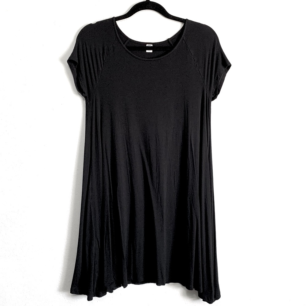Old Navy Black Asymmetrical Mini Swing Dress - Picture 1 of 3